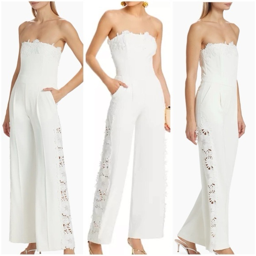 NWOT Generation Love white Ebony Strapless Lace Jumpsuit